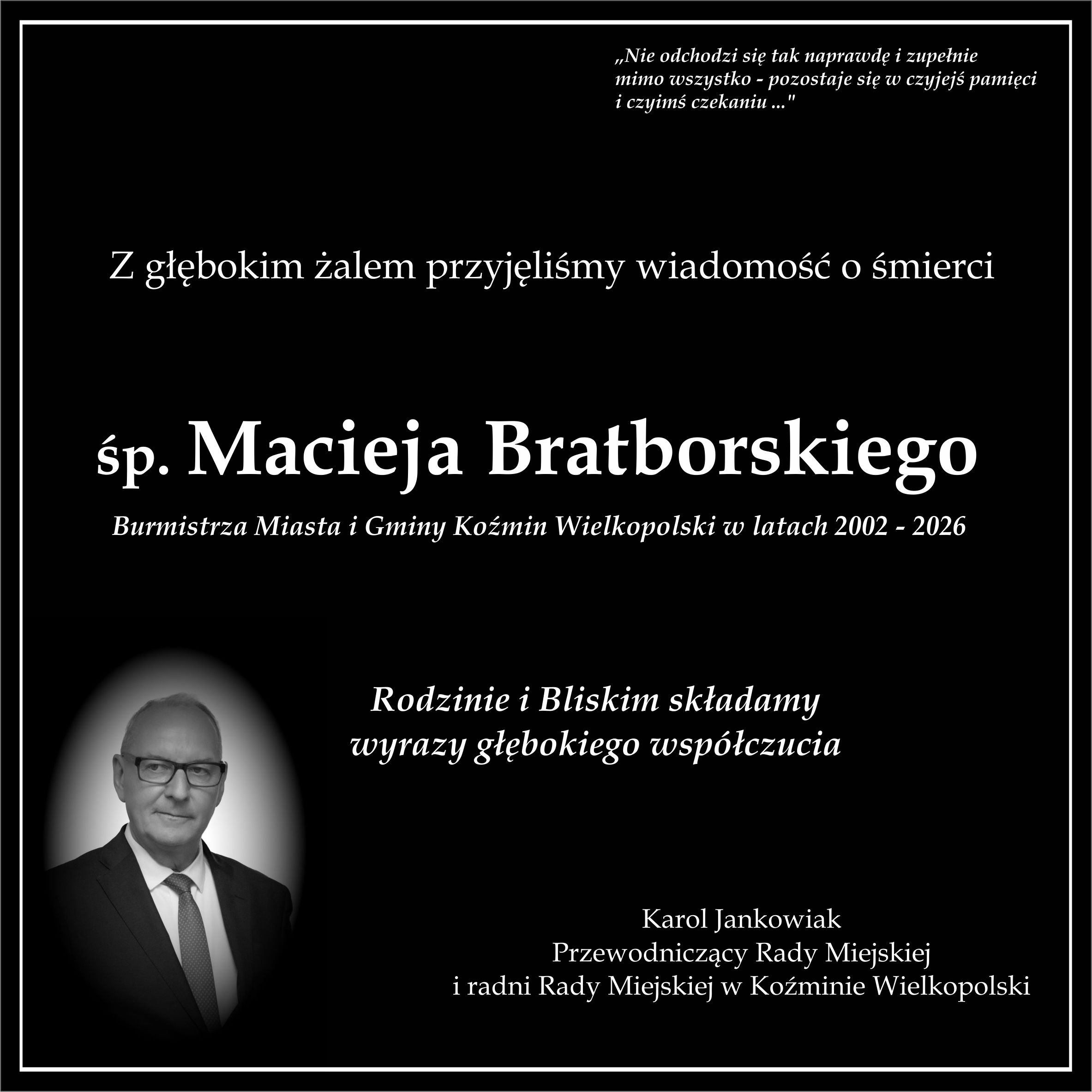 Kondolencje Rady Miejskiej